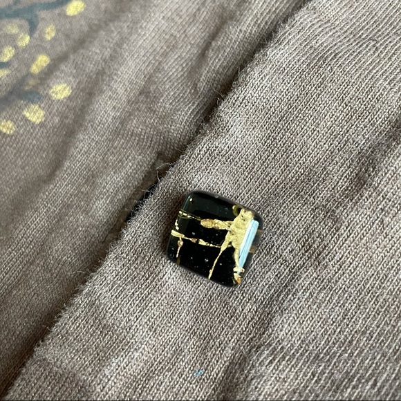 Lady Jane Brown Blouse or Light Jacket with Glass Buttons - Picture 12 of 14